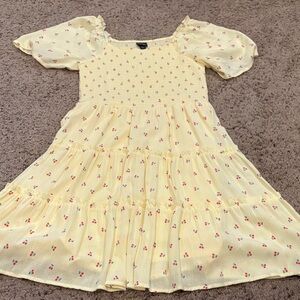 Art Class Yellow Floral Puff Sleeve Dress